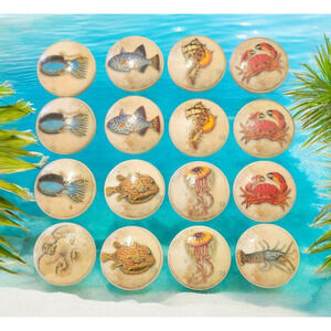 16 Wood Drawer Pulls Knobs Sea Creatures‎ Nautical Coastal